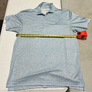 Vineyard Vines Polo Shirt Light Blue Performance Stretch Golf Palms Mens Size L